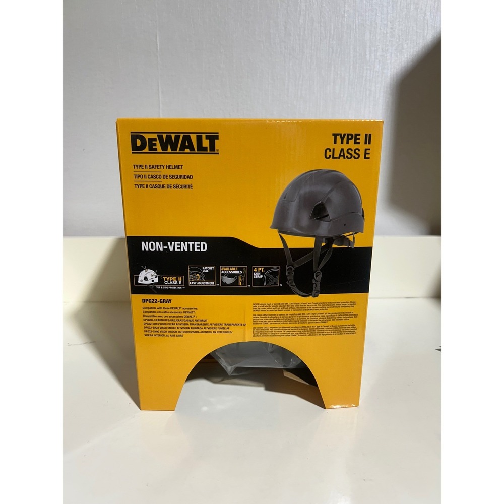 DEWALT Type II Class E Non Vented Safety Helmet DP622 Gray Hard Hat